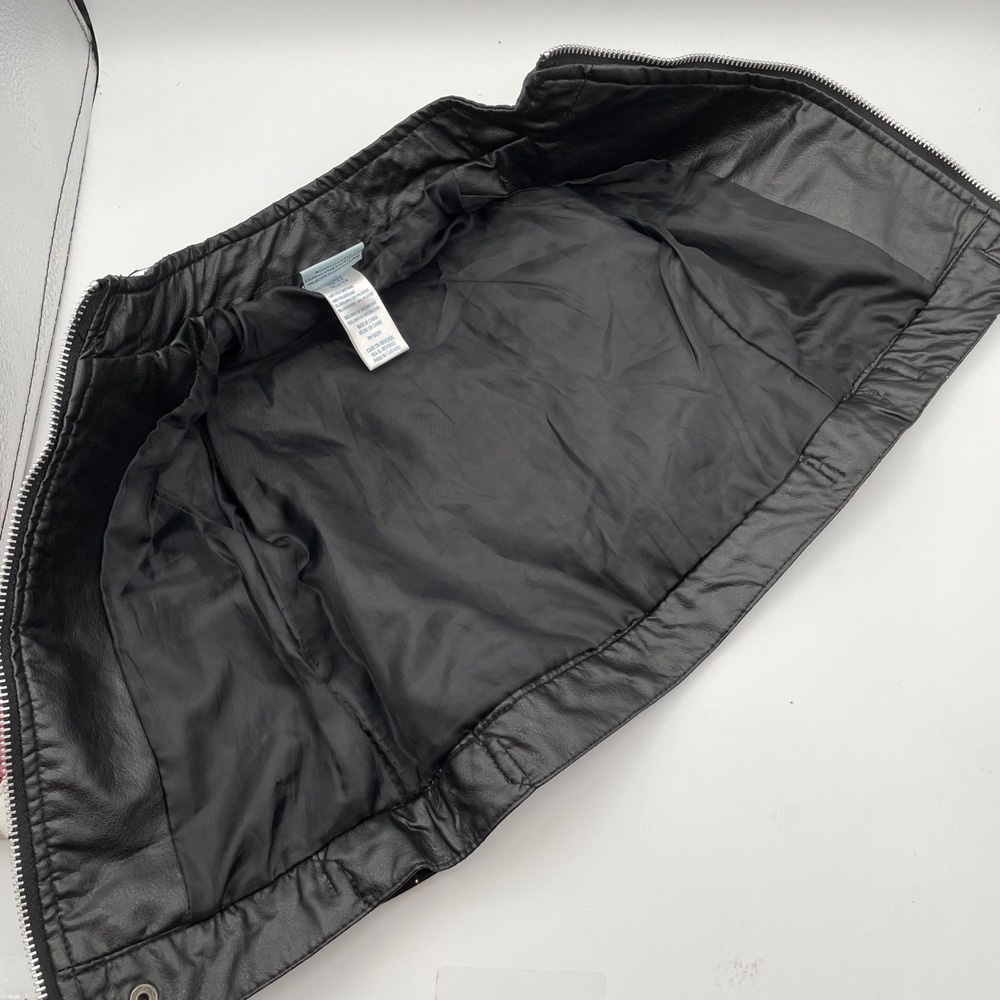 *READ Sesame Street Elmo Vtg Y2K 2006 Biker Jacket Black Red Faux Leather 12M - Picture 9 of 11